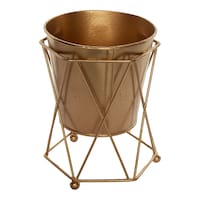 Picture of Le Bonheur Flower Pot With Stand - Gold
