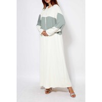 Picture of Safi Dual Colored Abaya with Shiela, Light Green & White
