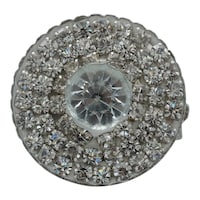 Picture of Safi Hijab Shawl Crystal Brooch Flower Design, Silver, 1 x 3cm
