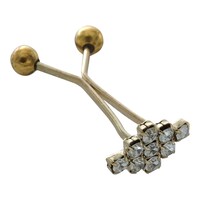 Picture of Safi Hijab Shawl Crystal Brooch Long Pins, Gold & White, 1 x 3cm