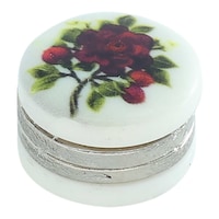 Picture of Safi Rose Magnet Brooch, Red & White, 1 x 1cm