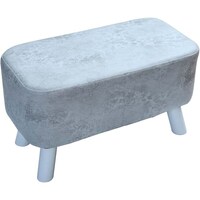 Picture of Yatai Rectangular Upholstered Ottoman With Wooden Legs