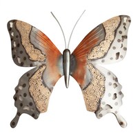 Picture of Apple Land Steel Wall Butterfly, Brown & Gold