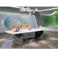 Picture of Huimei Meeting Table, Glossy White, BG-9936