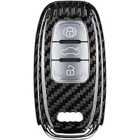 Picture of Carbon Fiber Key Fob Cover For Audi Car Remote Key - Black