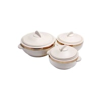 Picture of Royalford Casserole Set, White, 1.2L, Set of 3pcs