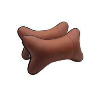 Picture of 2-Piece Leather Car Neck Pillow, Brown, Pack fo 2pcs