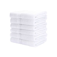 Picture of UMEEMA Bath Towel Set, White, Set of 6 Pcs, 70 x 140 cm