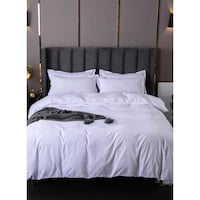 Picture of King Size Super Soft Long Lasting Washable Plain Design Bedding DUETCOVER Set, White