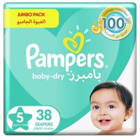 Picture of Pampers Baby-Dry Diapers, Size 5, Junior, Pack of 38 Pcs