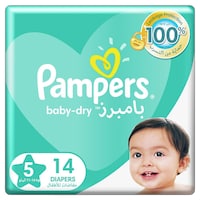 Picture of Pampers Baby-Dry Diapers, Size 5, Junior, Pack of 14 Pcs