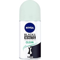 Picture of Nivea Black & White Invisible Clean Antiperspirant Roll-on for Women, 5ml