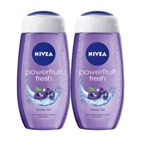 Picture of Nivea Fresh Power Fruit Acai Blue Berry Body Bath Shower Care Gel Wash Set, 250ml, Pack of 2Pcs