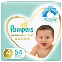 Picture of Pampers Premium Care Diapers, Size 4, 9-14kg, Pack of 54Pcs