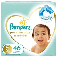 Picture of Pampers Premium Care Diapers, Size 5, 11-16kg,Pack of 46Pcs