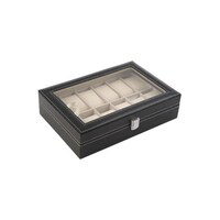Picture of Leather Jewellery Box, Black & Beige