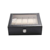 Picture of 10 Compartment Leather Watch Box Organizer