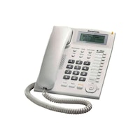 Picture of Panasonic Corded Landline Phone, White and Clear