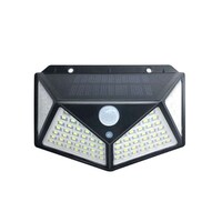 Picture of Solar Powered Motion Sensor Outdoor Wall Lamp, Black & Clear