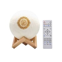 Picture of Quran Moon Lamp Bluetooth Speaker With Remote, White And Beige