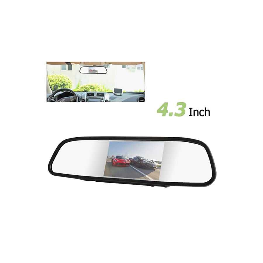 X3 Rear View Mirror Monitor; Black; 4.3In