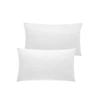 Picture of Rahalife Lavish Ultra Soft Anti Allergy Striped Pillows, White, Set Of 2