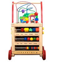 Picture of Galb Wooden Baby Walker for Kids, Plenty Games for Kids to explore, size 35x35x57cm