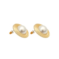 Picture of Al Bait Al Raie Vintage Style Design Fashion Earrings With Pearl, White & Gold