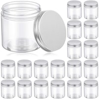 Picture of FUFU Refillable Plastic Jars with Lids, Clear, Pack of 18 Pcs 5oz capacity