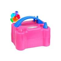 Picture of Dual Nozzle Electric Balloon Blower Air Pump, Pink/Blue