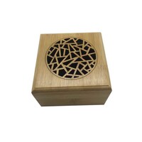 Picture of Boscage Wooden Incense Stick Burner Case Storage Box, Brown, 9.6 x 9.6Cm