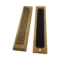 Picture of Wooden Incense Stick Burner Holder Box, Beige And Black, 15 X 3 X 2.5Cm