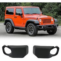 Picture of Front Steel Bumper Fog Light covers for Jeep Wrangler