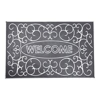 Picture of Qasr Al Sajad Welcome Rubber Type Floor Mat with Design, Silver & Black