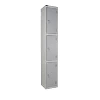Picture of R Store Three Door Steel Cabinet Locker, Grey