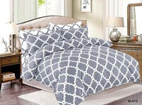 Picture of Fashion Collection Abstract Print King Size Duvet Cover, Set of 6 Pcs  - Grey & Off White
