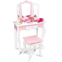 Picture of UKR Dressing Table with Accessories Set for Kids, Pink