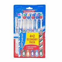 Picture of Lord Family Twister Economy Pack Tooth Brush, Multicolour, 6Pcs
