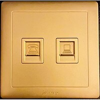 Picture of V-Max Matte Finish Double Telephone Socket, Golden