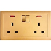 Picture of V-Max Matte Finish Double 13A Type G Socket with Switch, Golden