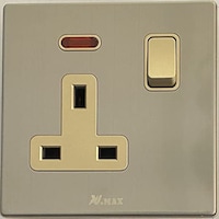 Picture of V-Max 13A Socket with Switch, Golden Stainless