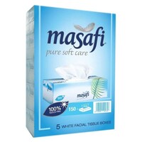 Picture of Masafi White Facial Tissue Box, 150 sheets, Pack of 5pcs