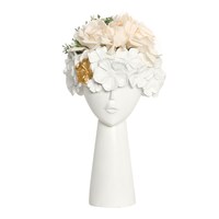 Picture of Le Bonheur Ceramic Head Flower Vase, White