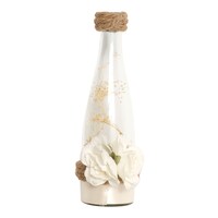 Picture of Le Bonheur Bottle Vase with Rope and Grey Flower