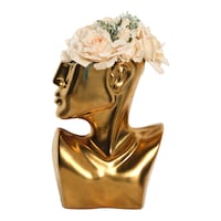 Picture of Le Bonheur Metalic Head Flower Vase, Gold