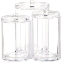 Picture of 3 Connected Compartments Acrylic Cotton Bud & Ball Holder, Clear