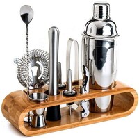 Picture of U-HOOME Bartender Kit with Bamboo Stand, Set of 10pcs