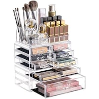 Picture of DreamGenius Cosmetic 3 Pieces Display Makeup Organizer Case with Drawers
