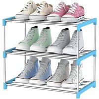 Picture of Portable Stainless Steel 3 Layer Free Standing Shoe Rack