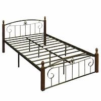 Picture of Al Mubarak Single Metal Bed with Design, WB-1B, Brown